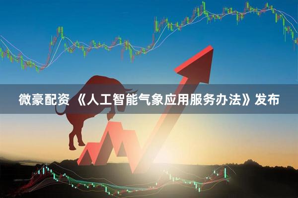 微豪配资 《人工智能气象应用服务办法》发布