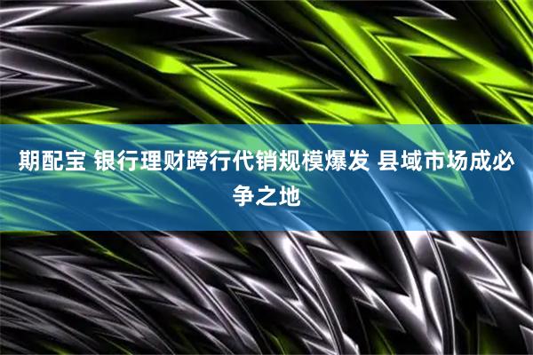 期配宝 银行理财跨行代销规模爆发 县域市场成必争之地
